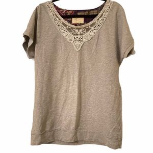 Sanctuary Gray Lace Top Size Medium